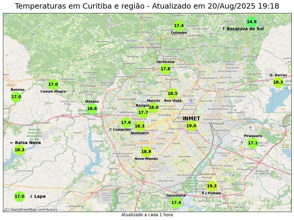 Mapa de estações